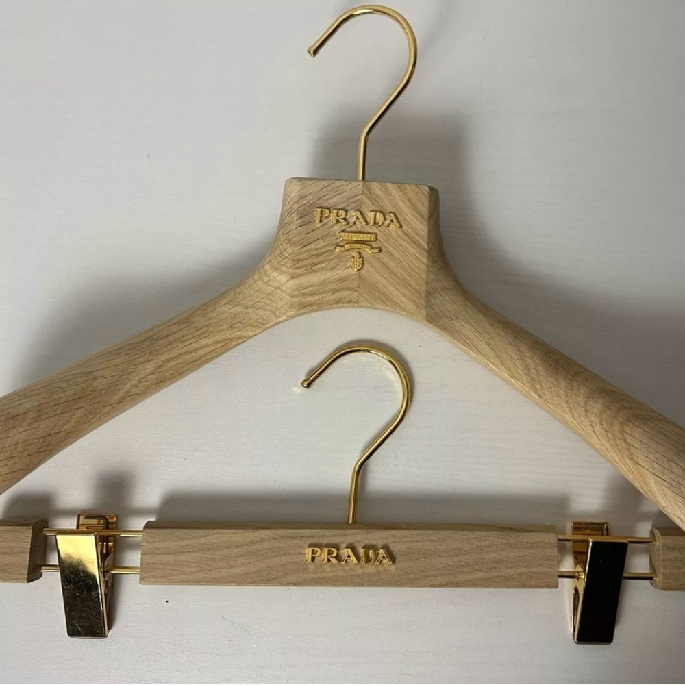 Prada Wooden Hanger with Gold Accents